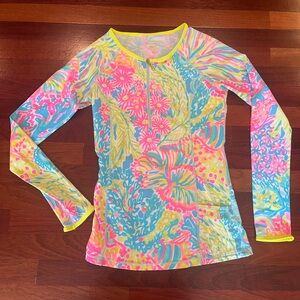 Lilly Pulitzer Sydney Rashguard Swim Shirt Luxletic XS Lovers Coral